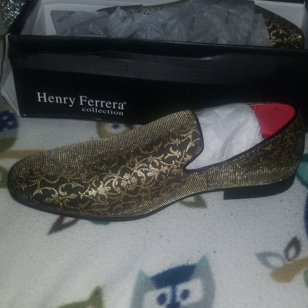 Henry Ferrera Manzi Gold Dress Shoes Size 8